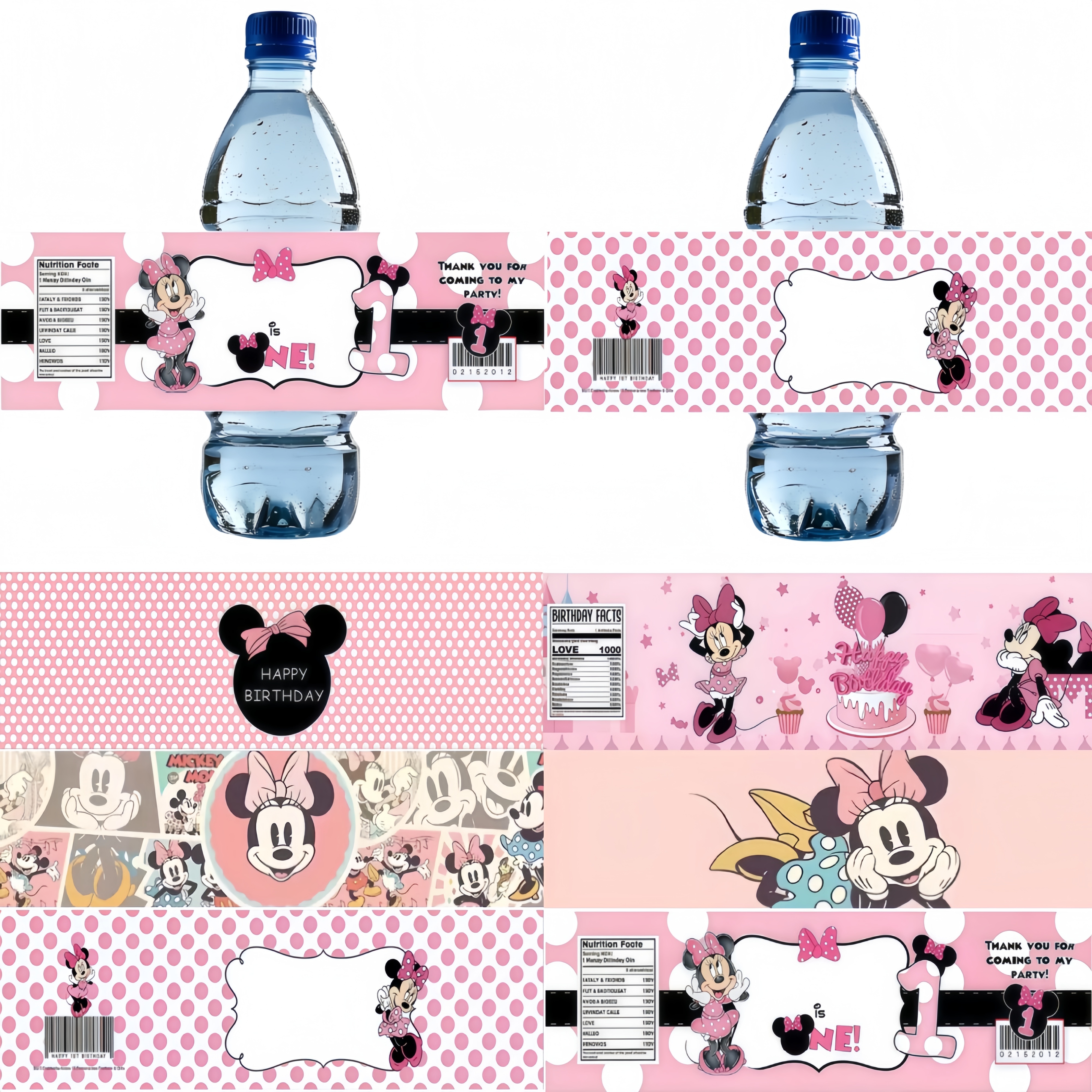 Wedding Water Supply - Minnie Party Supplies Bottle Labels For