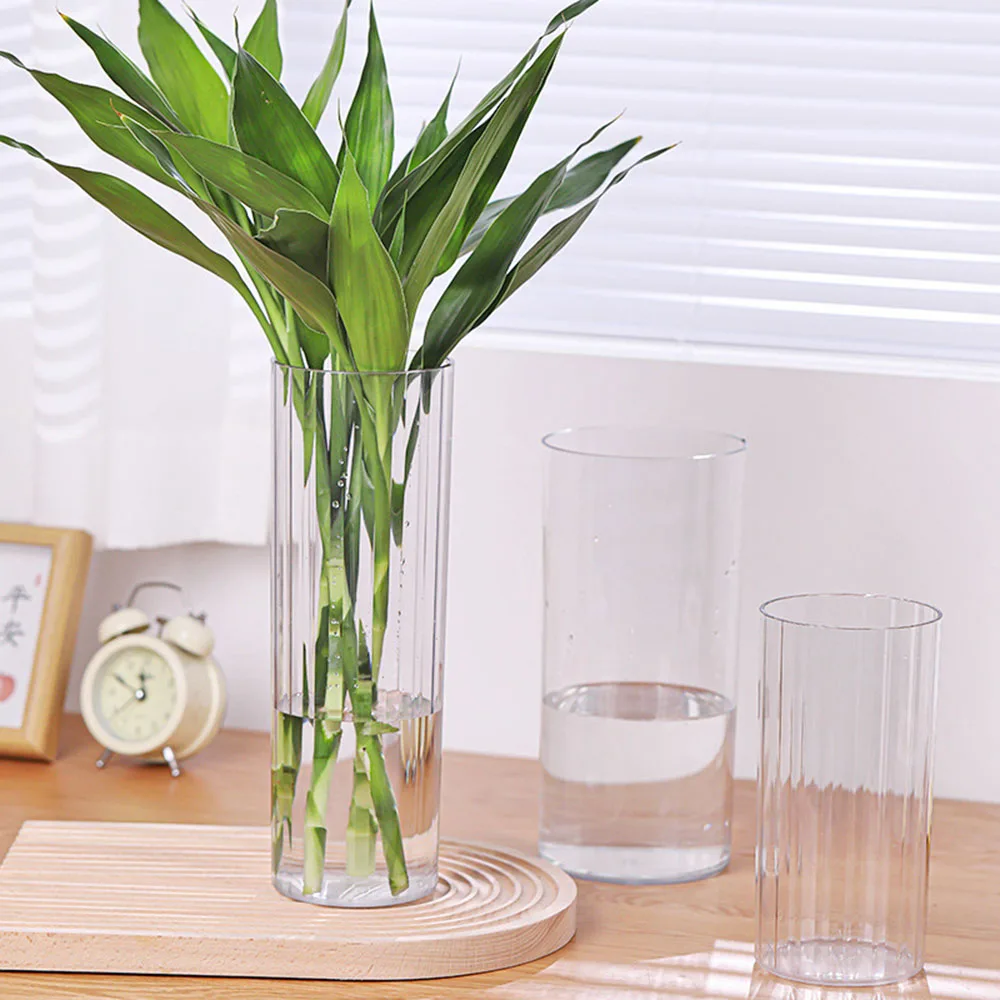 Centerpiece Vase Tall - Acrylic Clear Cylinder Flower Vase Unbreakable
