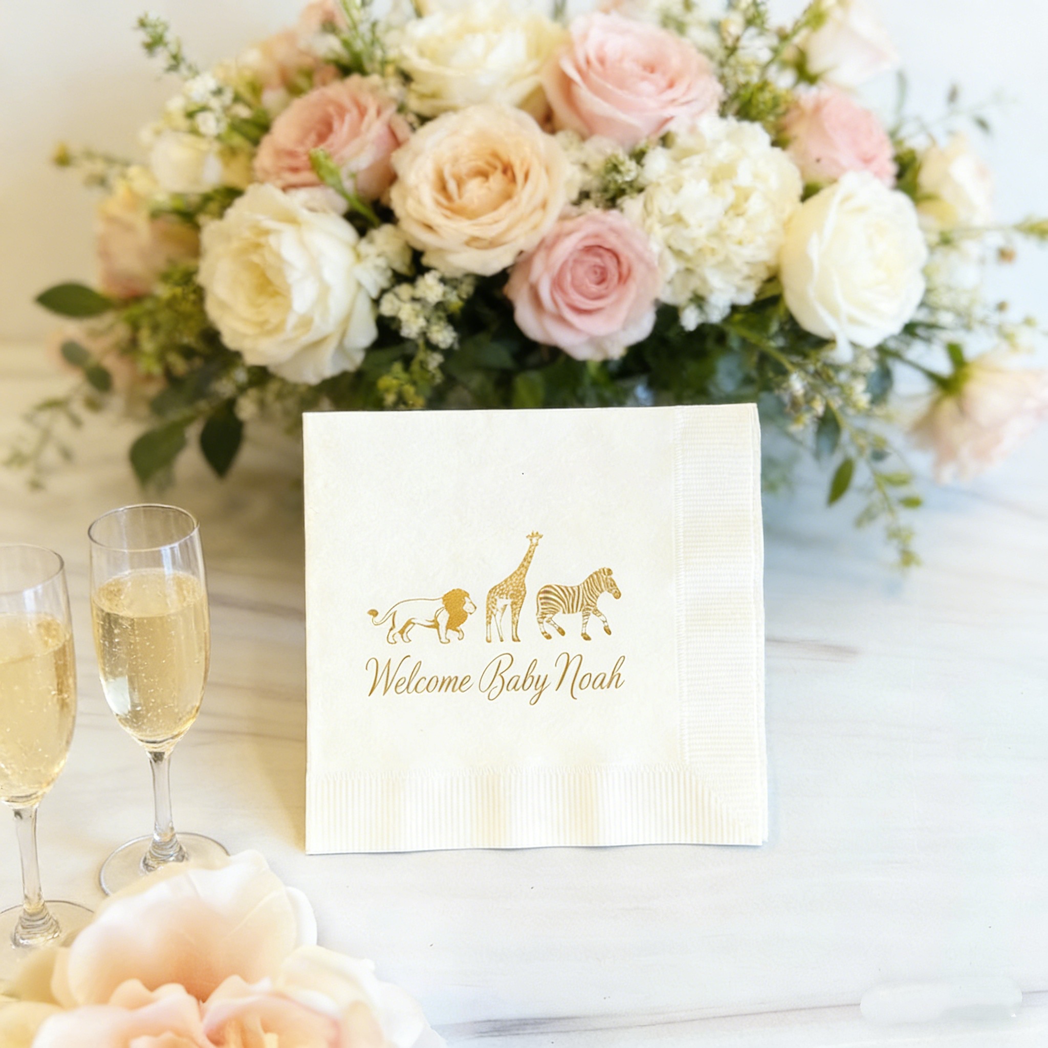 Wedding Zoo - 50pcs Zoo Animal Baby Shower Napkins