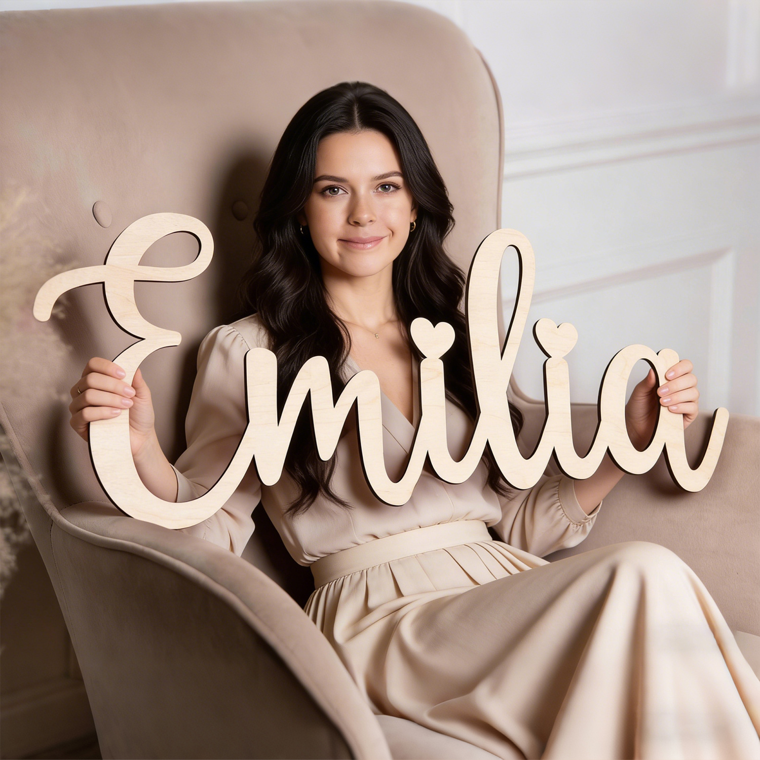 Wedding Party Supply - 1pc personalized custom wooden name tag,