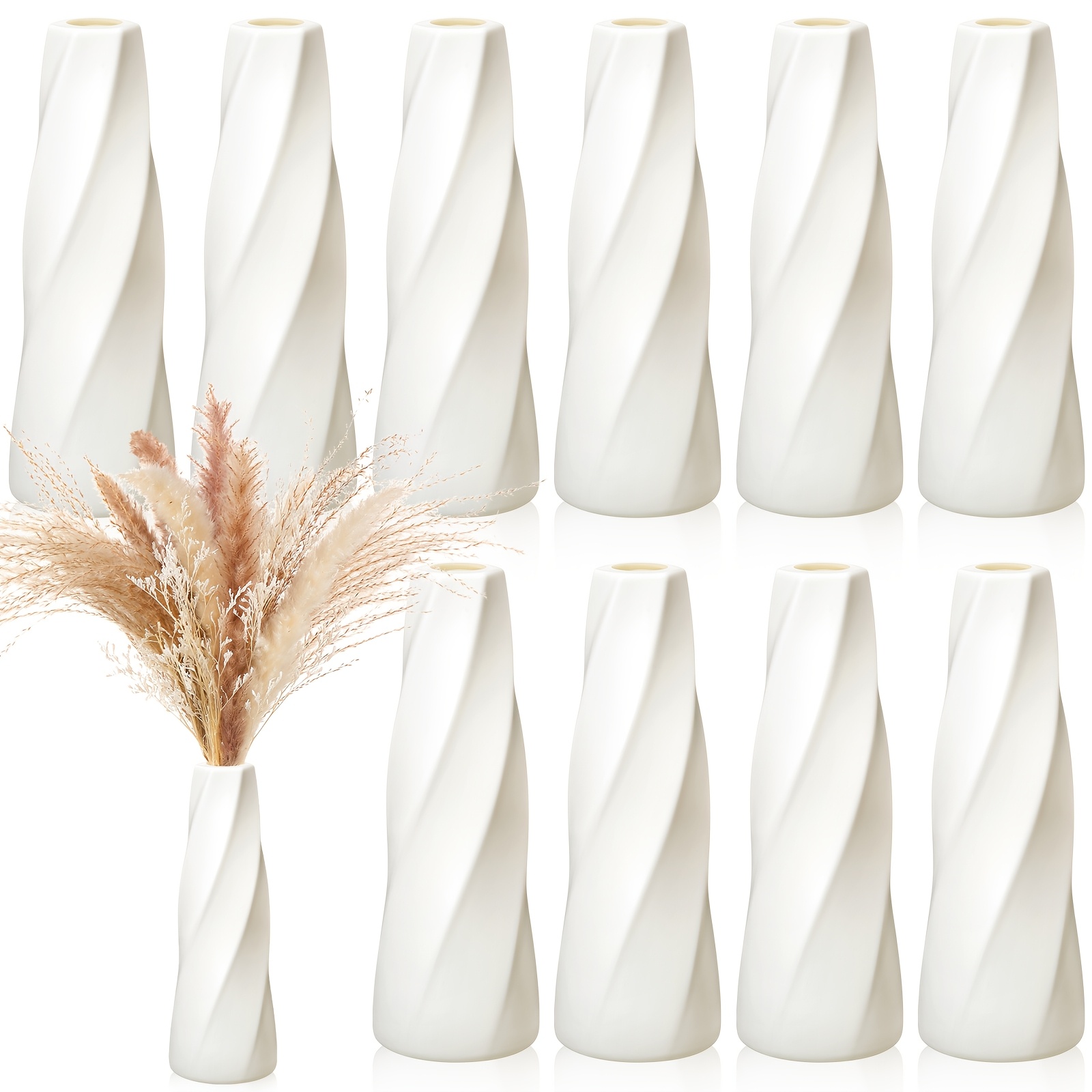 Centerpiece Vase Tall - 10pcs Composite Plastic Flower Vases Bulk