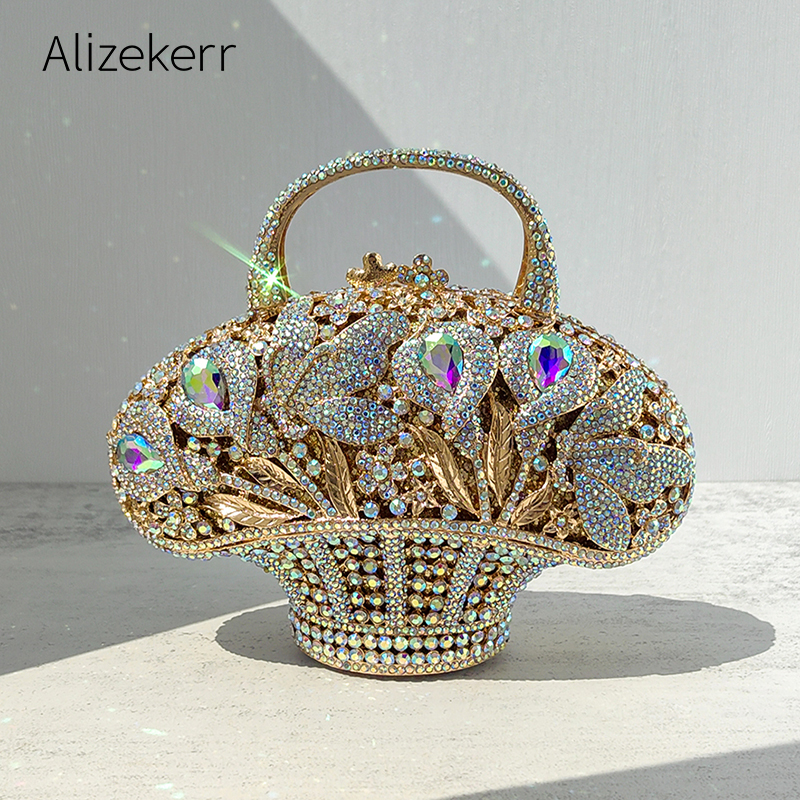 Wedding Vendor - Alizekerr Flower Basket Crystal Evening Bags