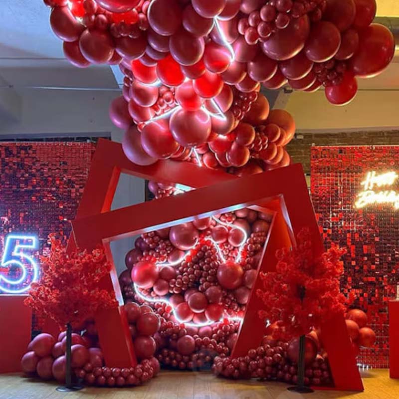 Wedding Balloon Arch - 3D Slanted Open Door Backdrop Stand