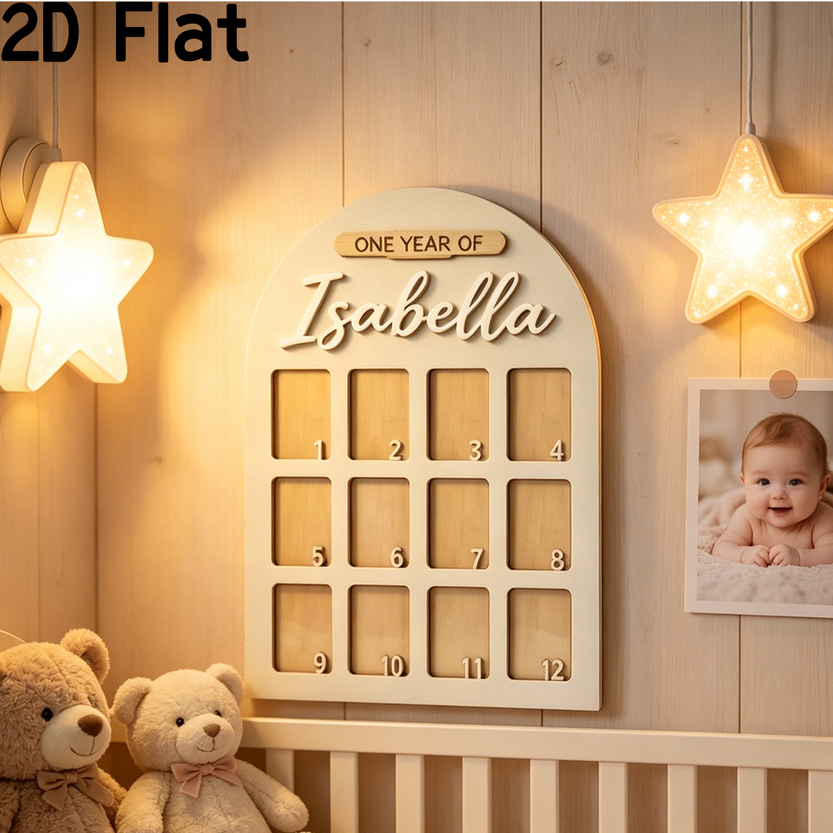 Wedding Party Supply - 1Pc Custom Photo Record Board Wooden