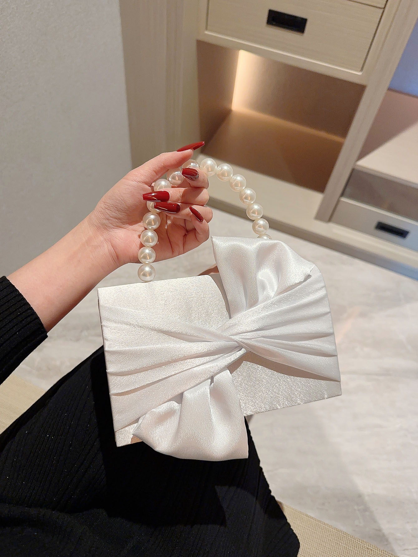 Wedding Vendor - Lady Exquisite Flower Evening Bag white