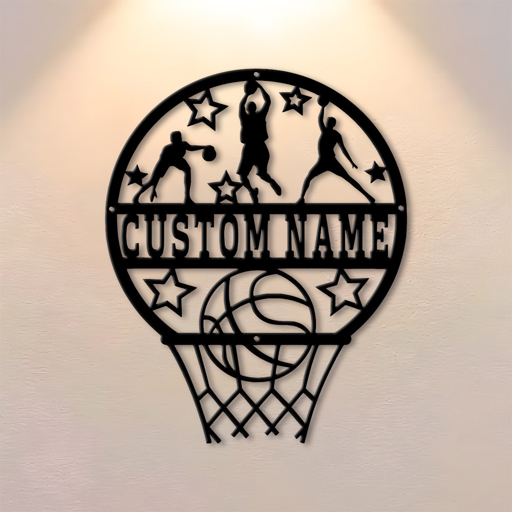 Wedding Party Supply - Customizable Iron Basketball Decorative Plaque, Personalized