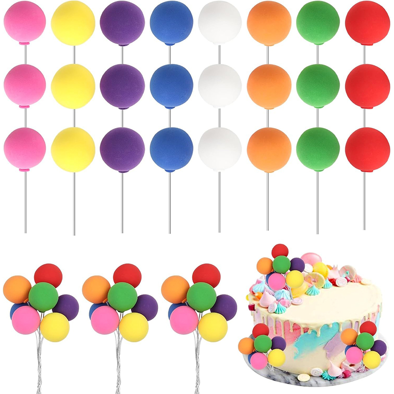 Wedding Qq - 1/2/3Pcs/set Mini Balloon Cake Toppers Colorful