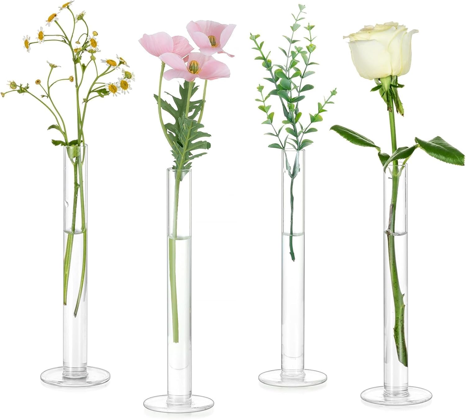 Centerpiece Vase Tall - Glass Bud Vase for Centerpieces, Small