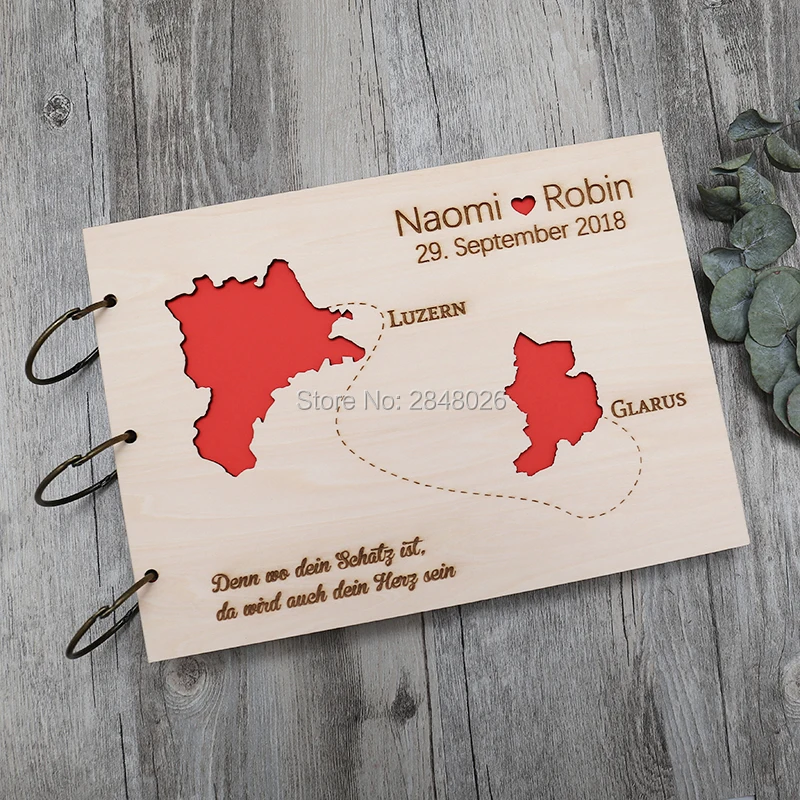 Rustic personalized wedding gu - Personalized Guest Book ulasan dan harga