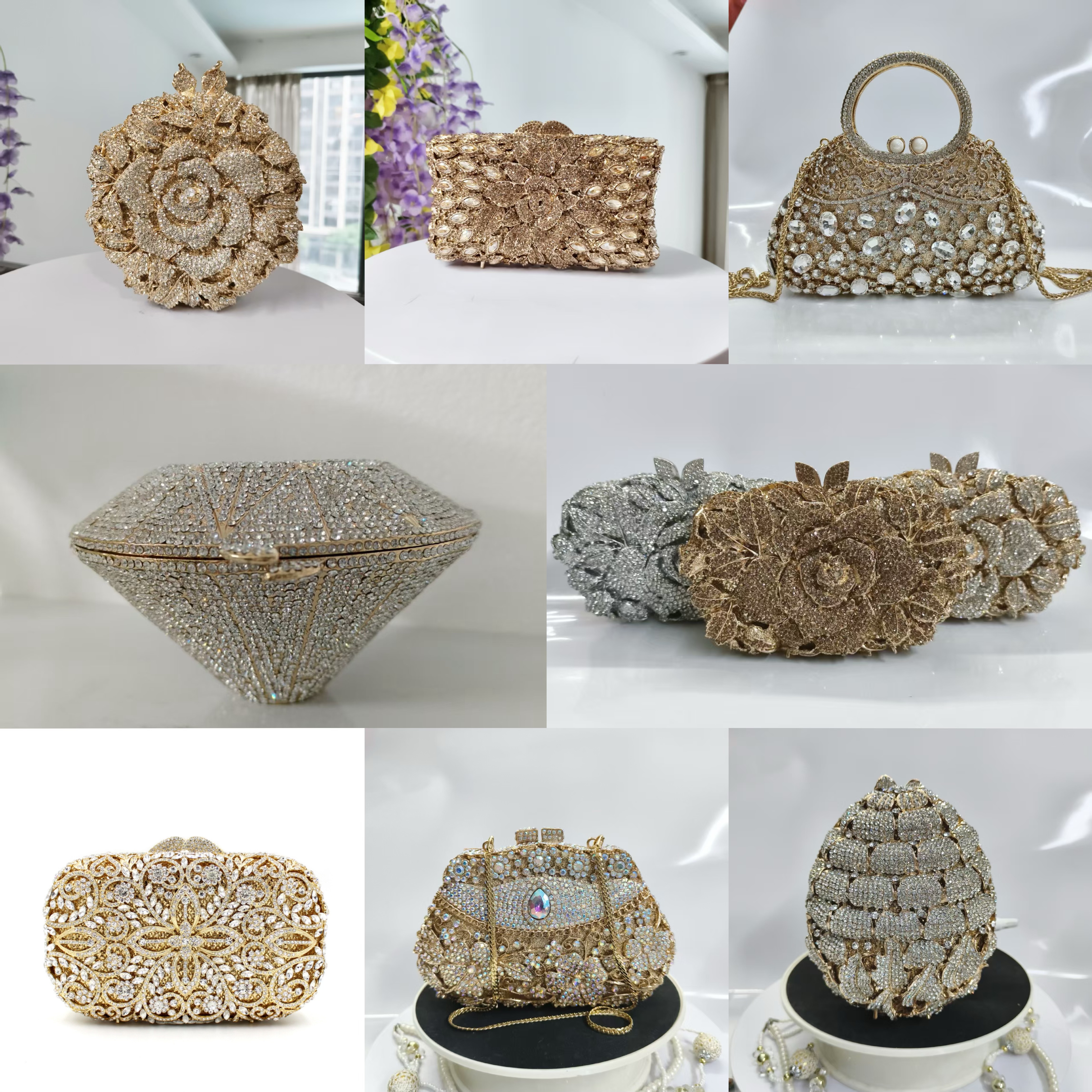 New Rhinestone Clutch Purse Wo - Wedding Vendor ulasan dan harga
