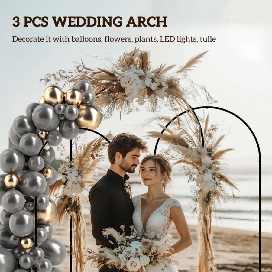 Metal Arch Backdrop Stand Set  - Wedding Balloon Arch ulasan dan harga