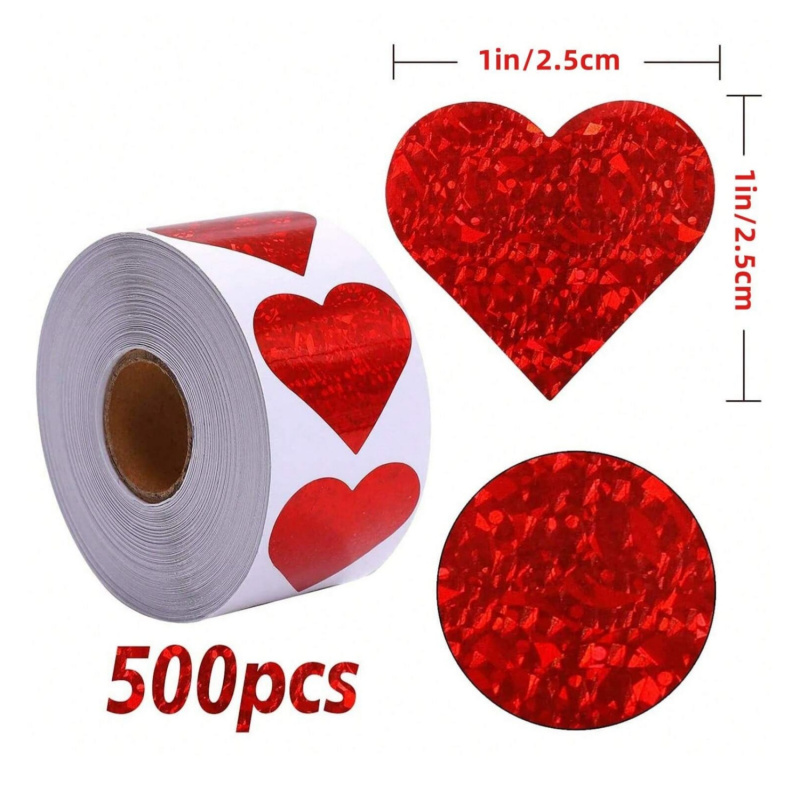 Heart Stickers - 500Pcs Valent - Wedding Envelopes ulasan dan harga