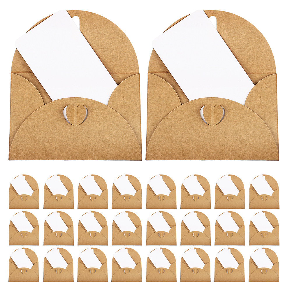 30 Sets Heart Clasp Kraft Enve - Wedding Envelopes ulasan dan harga