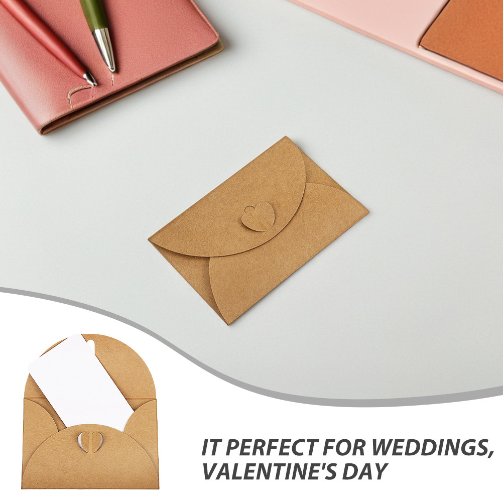30 Sets Heart Clasp Kraft Enve - Wedding Envelopes ulasan dan harga