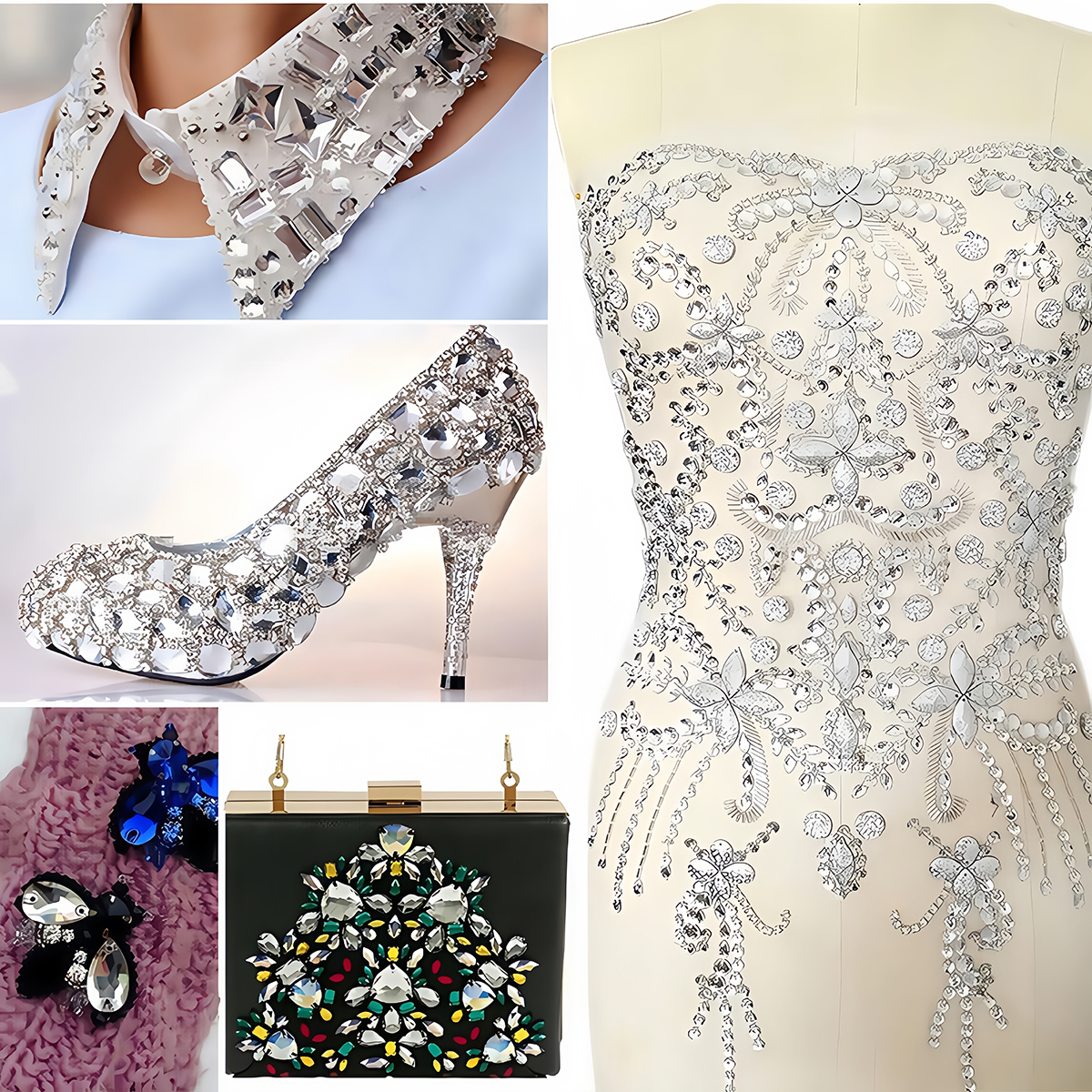 S Shape Sew On Rhinestone Crys - Wedding Vendor ulasan dan harga