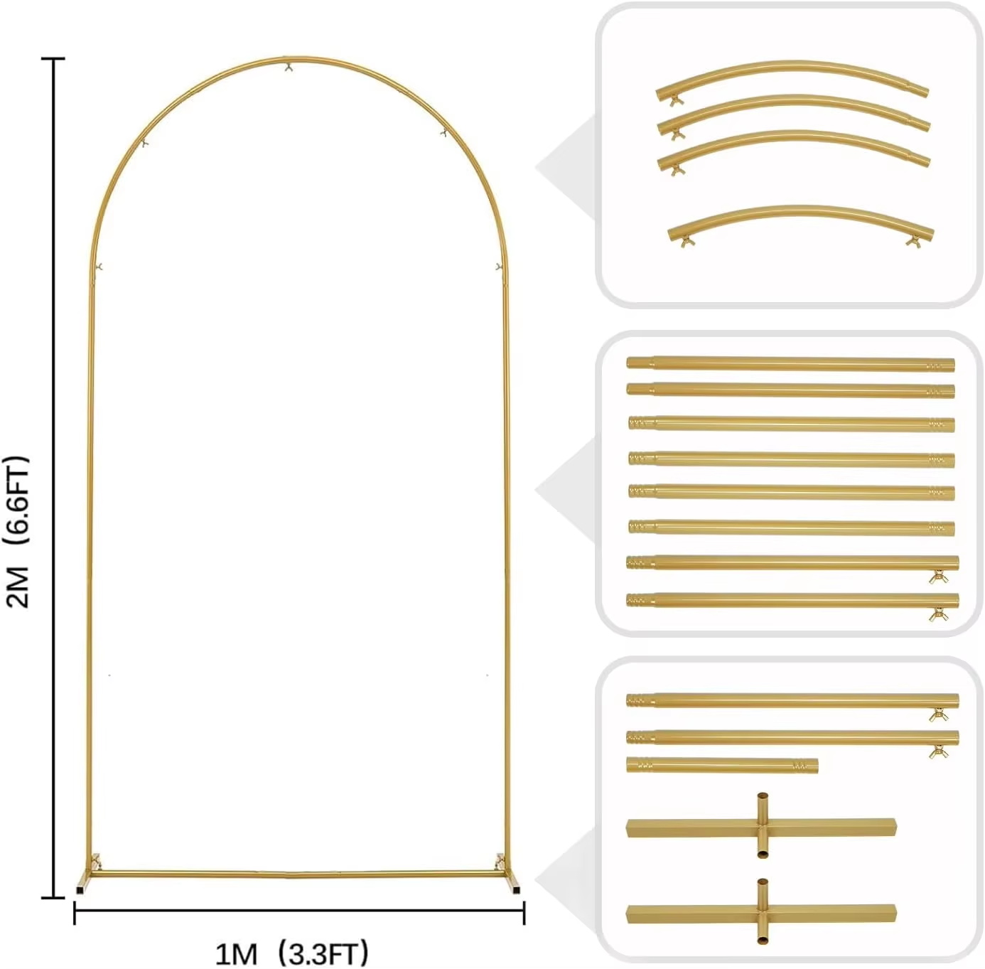 Metal Gold Wedding Arch Stand  - Wedding Balloon Arch ulasan dan harga