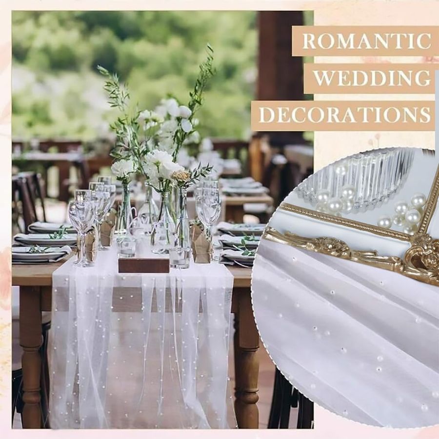 Tablecloths Decor Wedding Tabl - Aisle Runner White ulasan dan harga