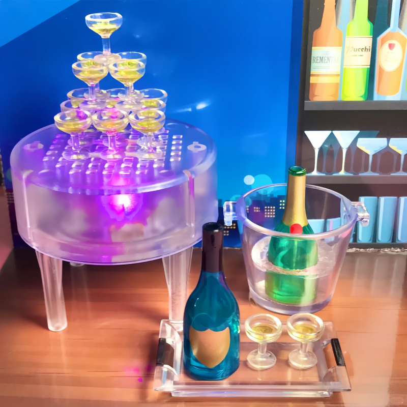 Epoch Tarlin Lighted Miniature - Champagne Tower Set ulasan dan harga