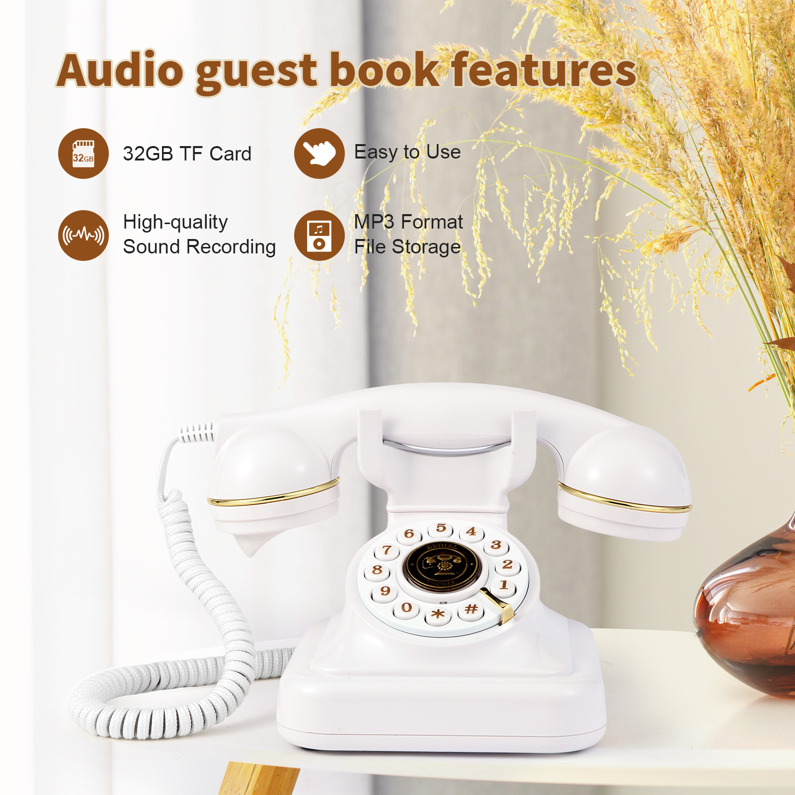 Audio guest book phone retro s - Personalized Guest Book ulasan dan harga