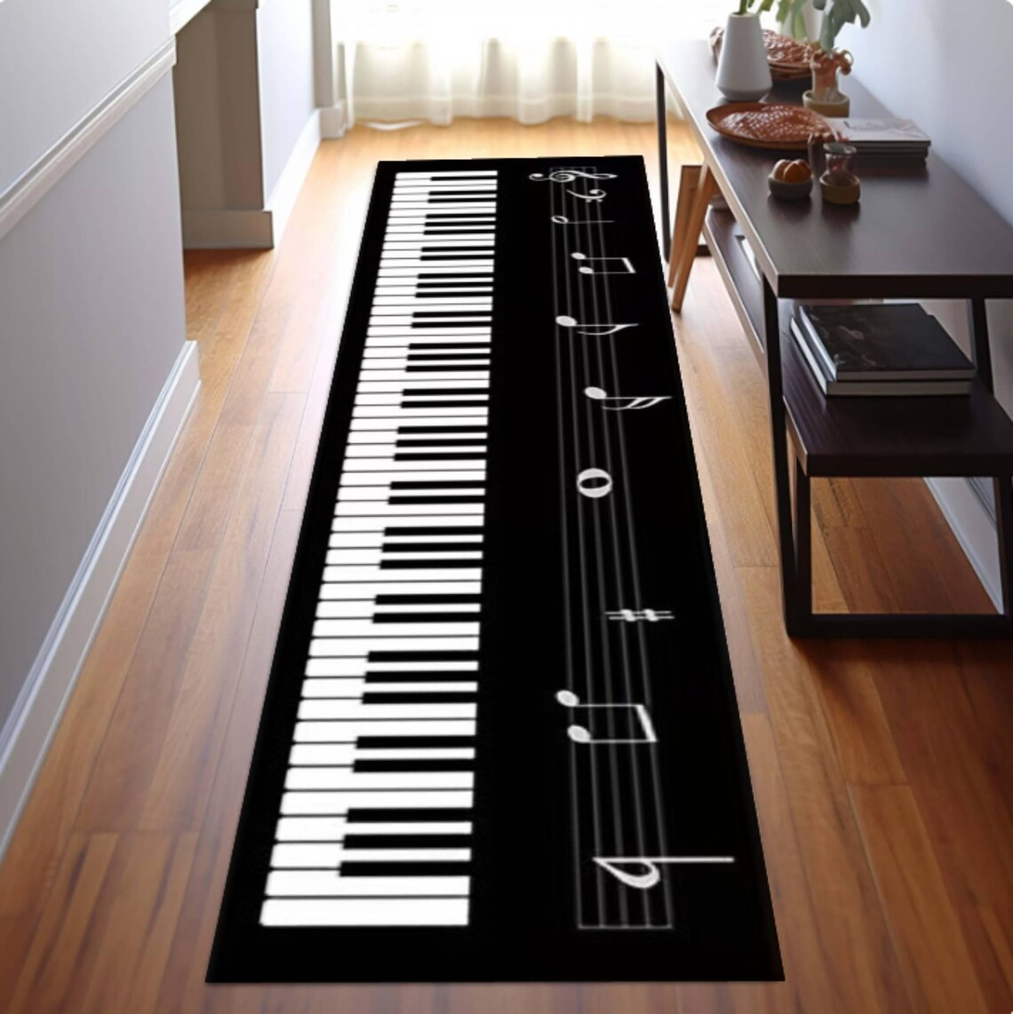 Piano Keys Runner Rug Musical  - Aisle Runner White ulasan dan harga
