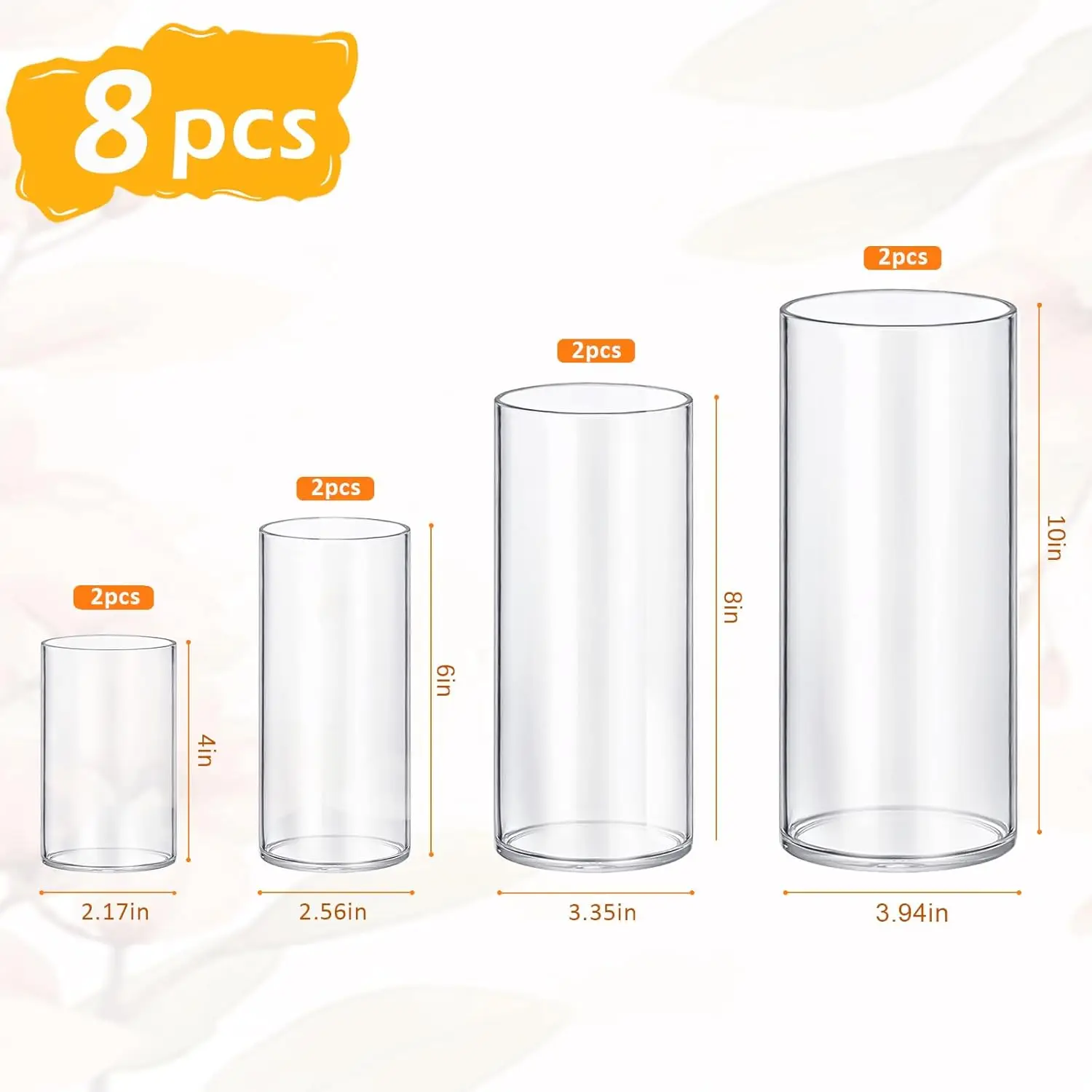 8 Pack Glass Cylinder Vases 4- - Centerpiece Vase Tall ulasan dan harga