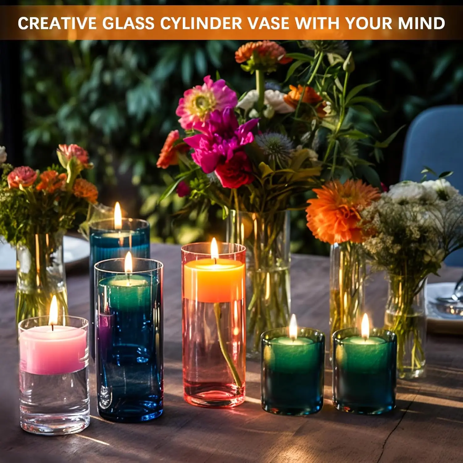 8 Pack Glass Cylinder Vases 4- - Centerpiece Vase Tall ulasan dan harga