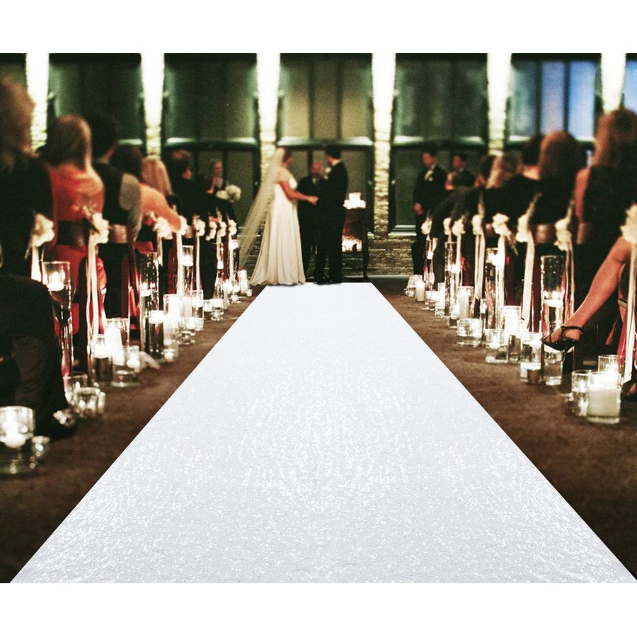 Sequin Aisle Floor Runner 4Ft  - Aisle Runner White ulasan dan harga
