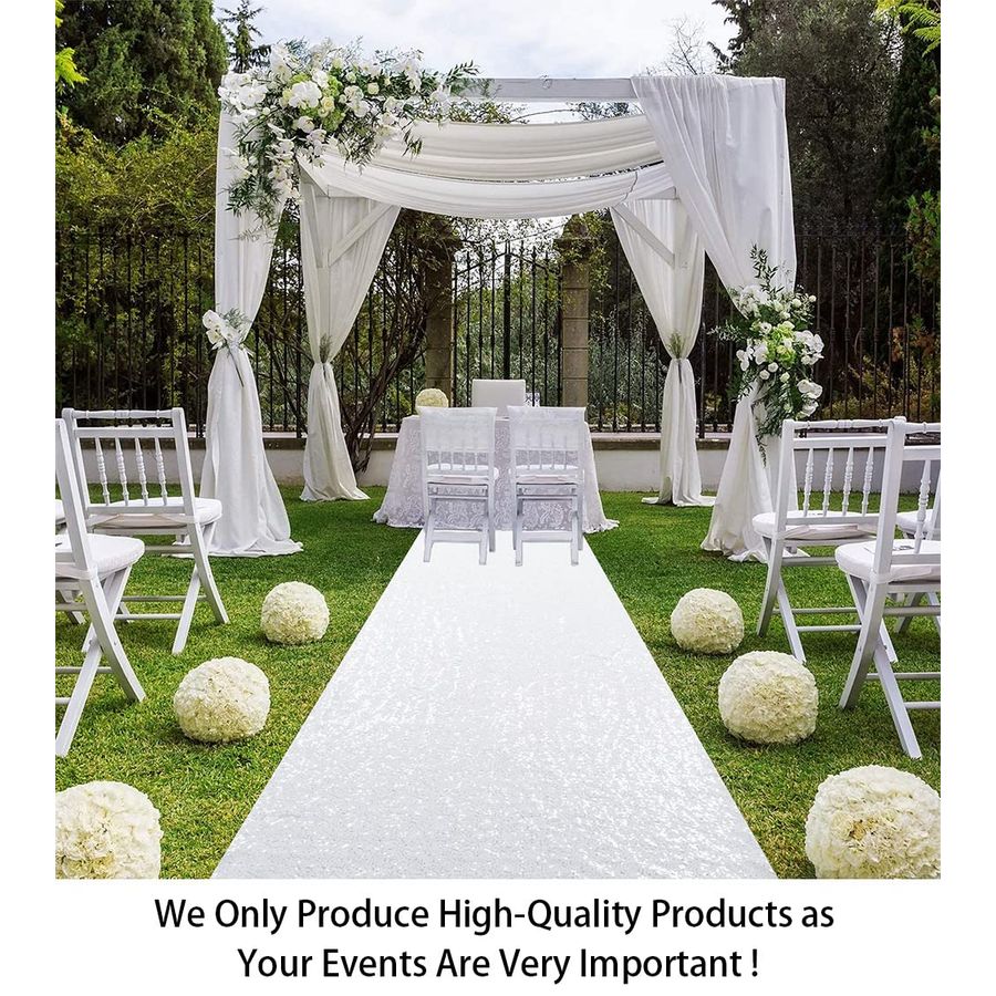 Sequin Aisle Floor Runner 4Ft  - Aisle Runner White ulasan dan harga
