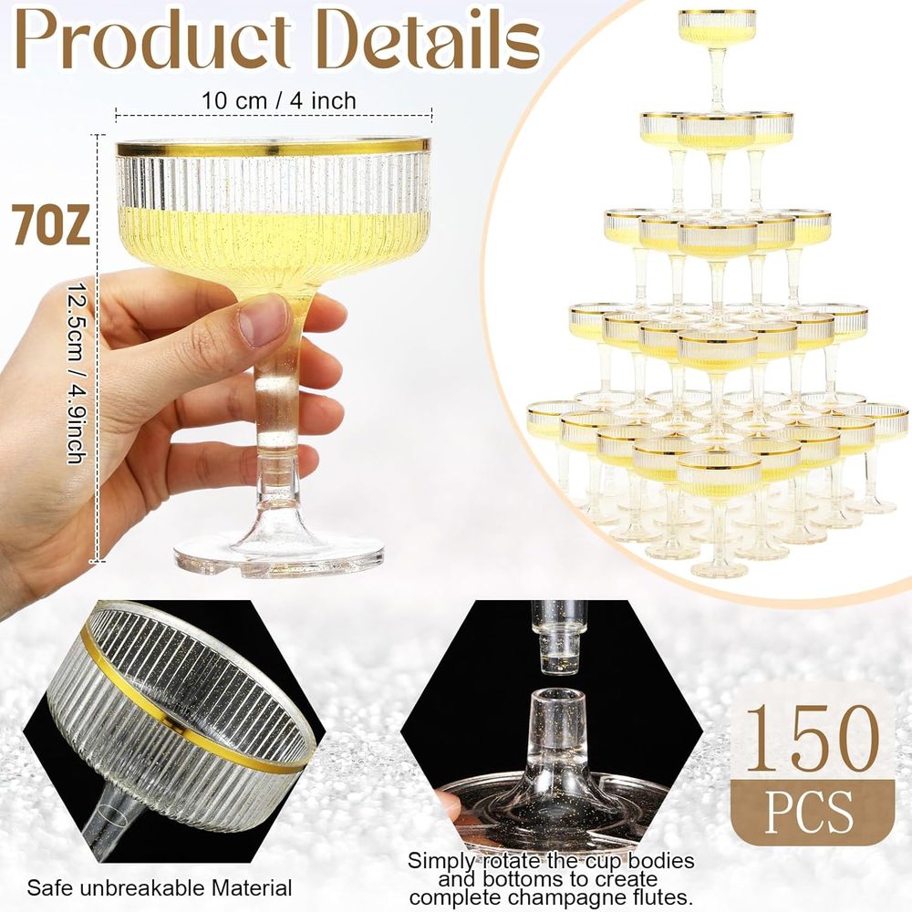 Champagne Tower 7 oz Plastic C - Champagne Tower Set ulasan dan harga