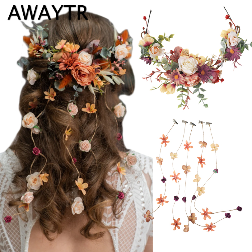 AWAYTR Bride Flower Crown Vine - Wedding Arch Flower ulasan dan harga