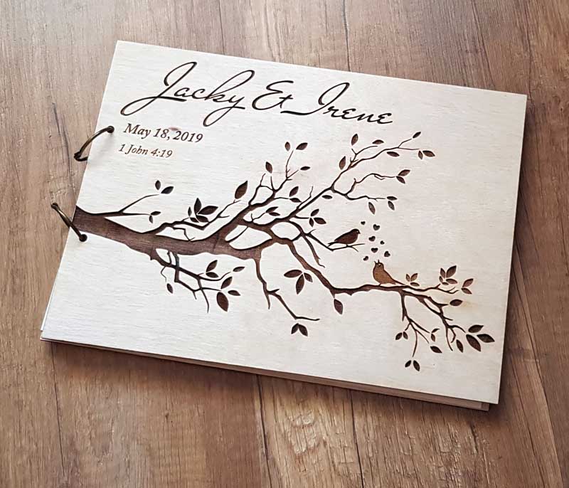 Personalized Engraved  Wooden  - Personalized Guest Book ulasan dan harga
