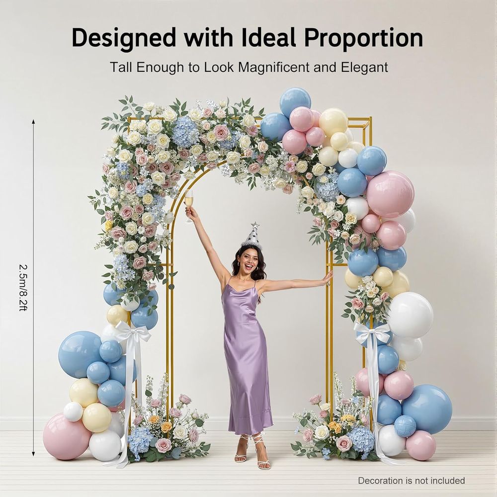 Gold Wedding Arch Backdrop Sta - Wedding Balloon Arch ulasan dan harga