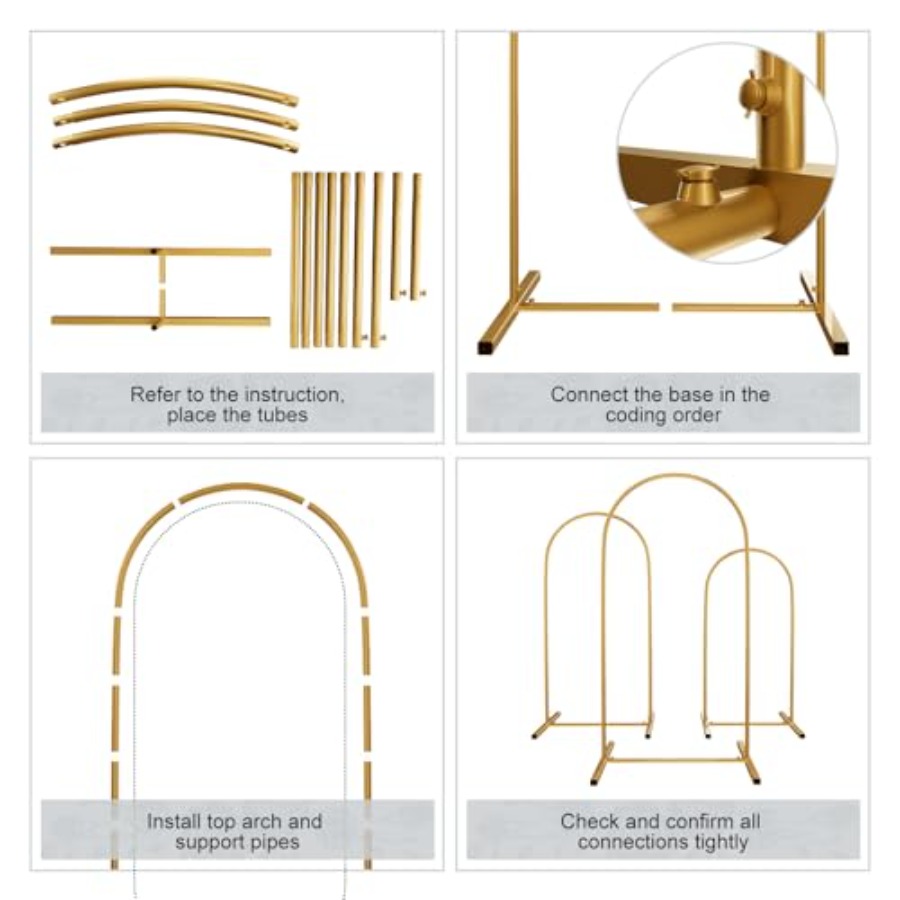 Metal Arch Backdrop Stand Set  - Wedding Balloon Arch ulasan dan harga