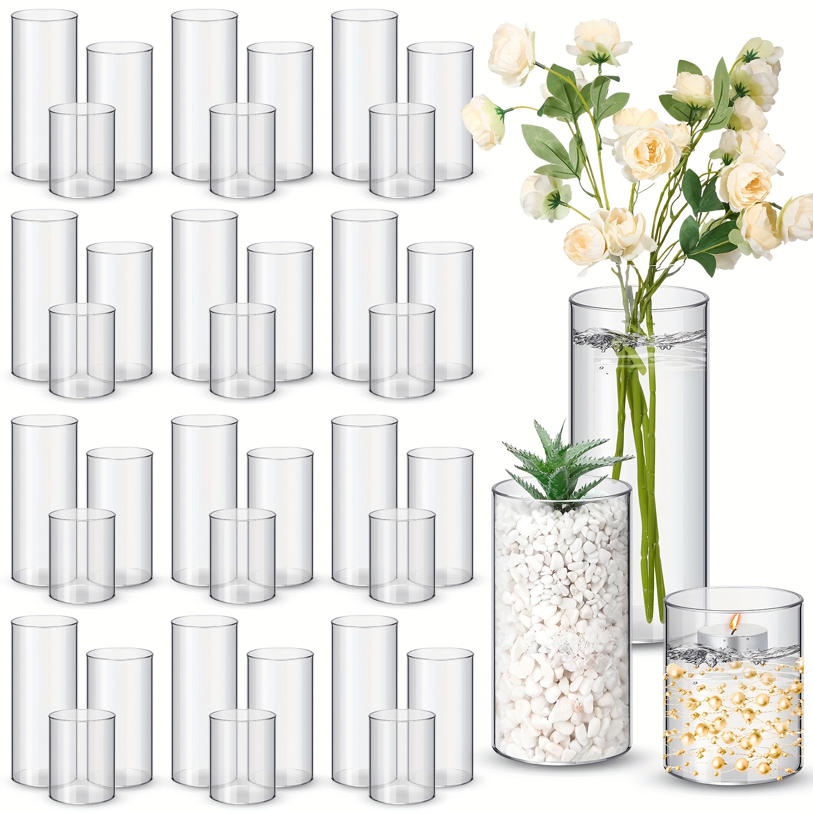 36pcs Plastic Cylinder Vases T - Centerpiece Vase Tall ulasan dan harga