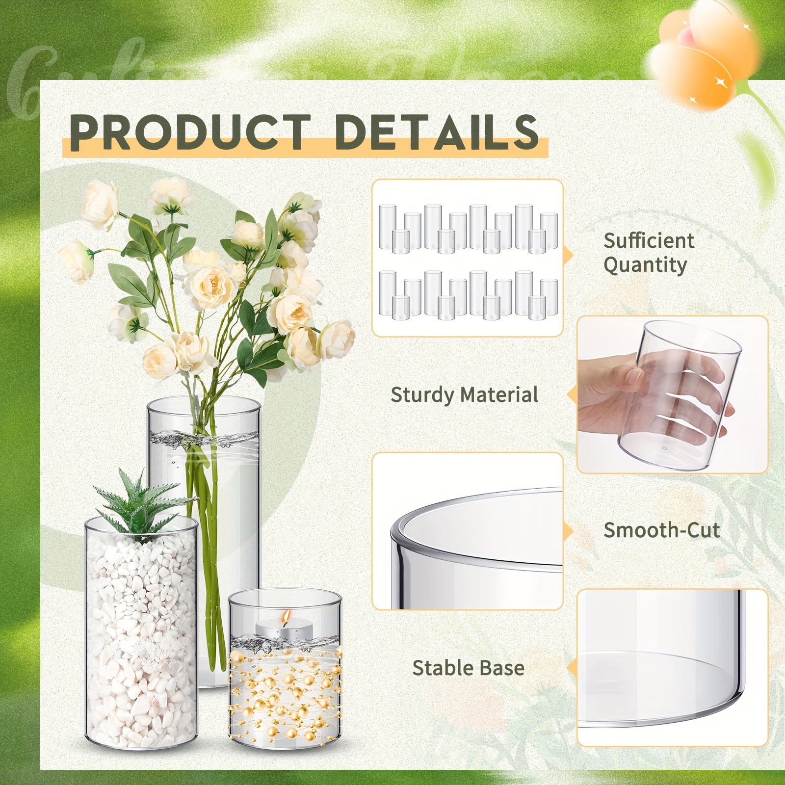 36pcs Plastic Cylinder Vases T - Centerpiece Vase Tall ulasan dan harga