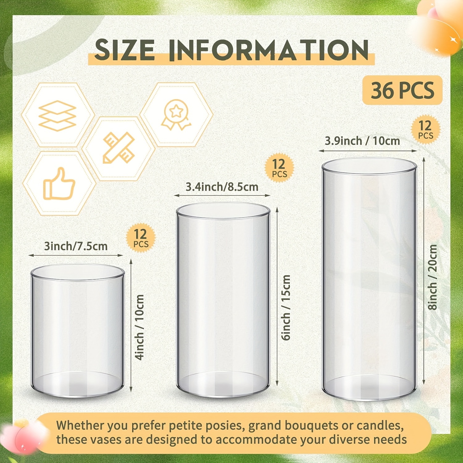 36pcs Plastic Cylinder Vases T - Centerpiece Vase Tall ulasan dan harga