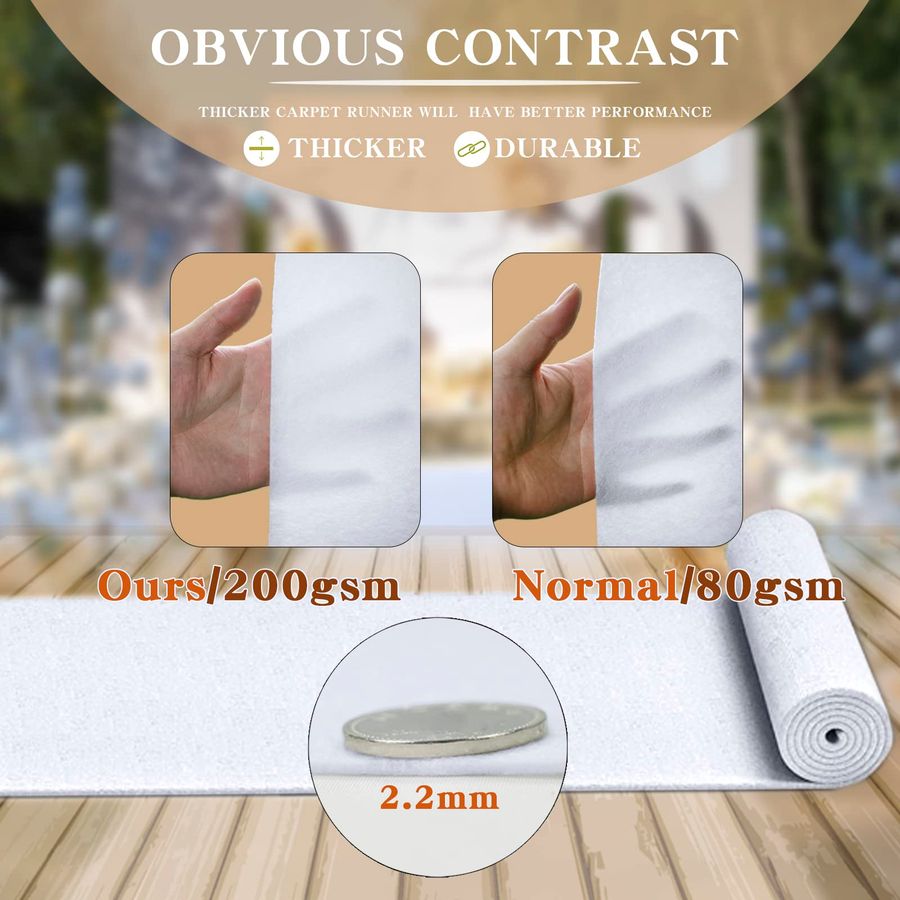 Thick White Carpet Runner for  - Aisle Runner White ulasan dan harga