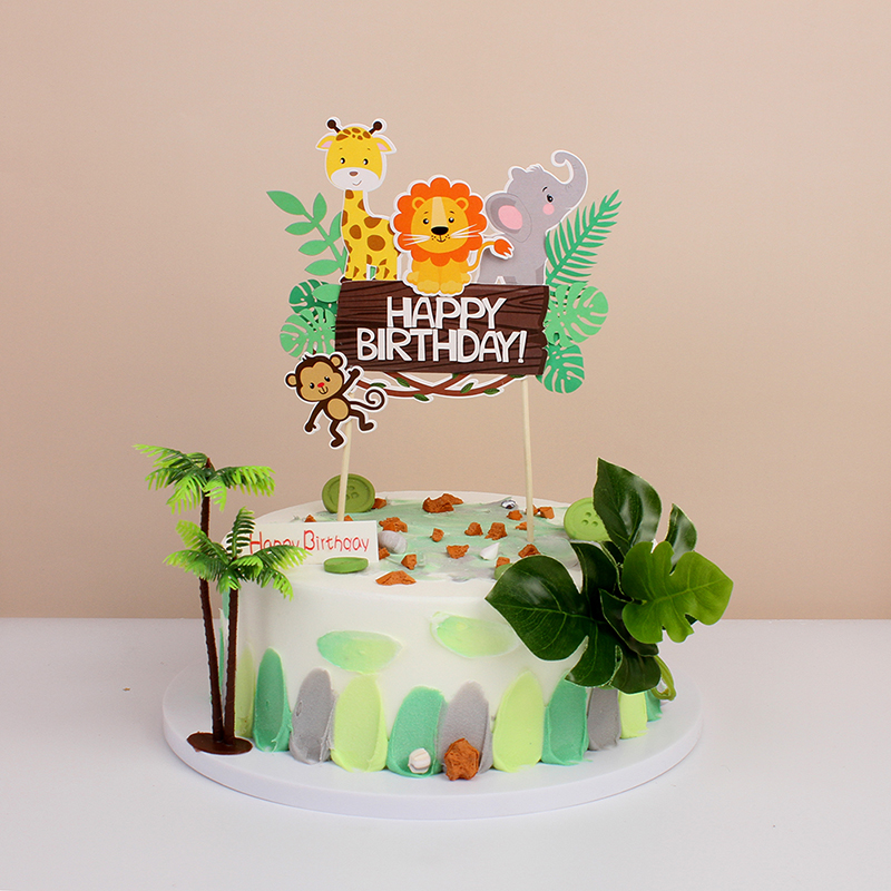 Jungle Animals Birthday Cake T - Wedding Zoo ulasan dan harga