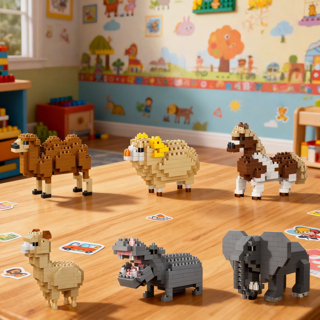 3D Mini Zoo Micro Building Blo - Wedding Zoo ulasan dan harga