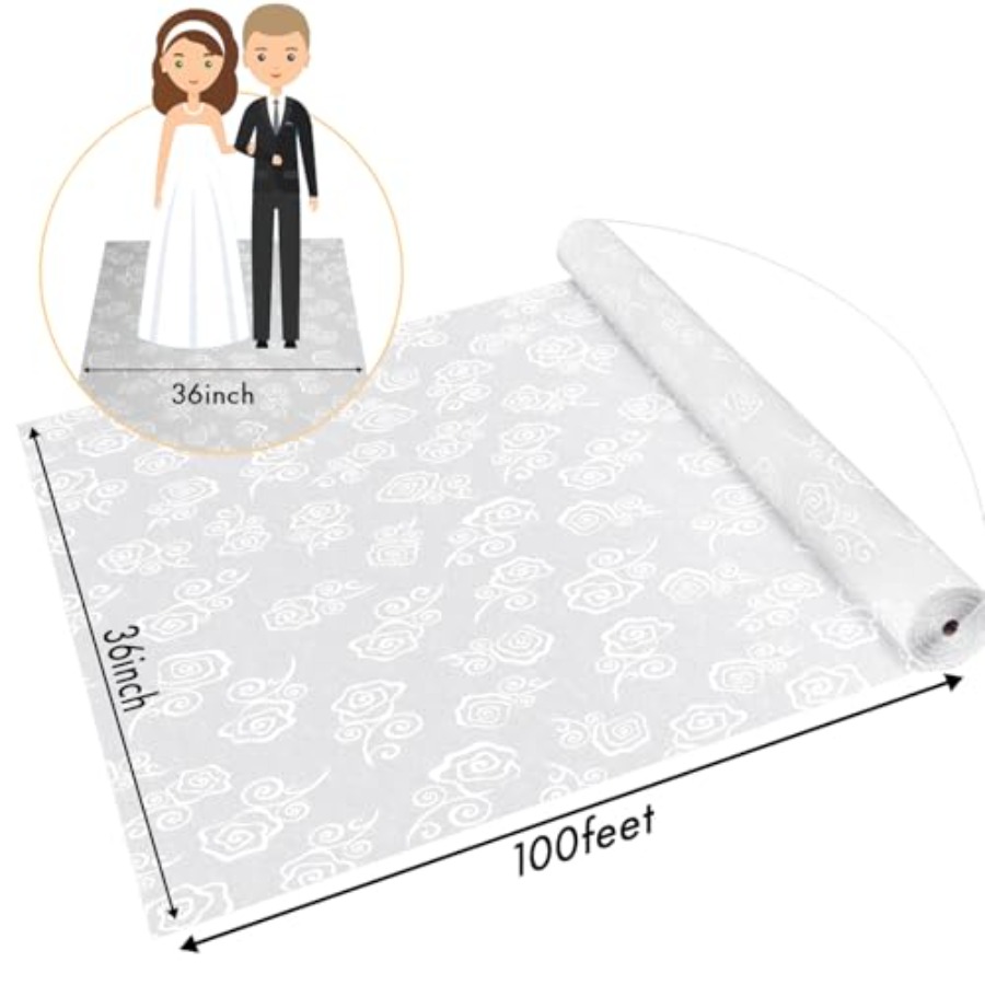 Thickened Aisle Runner for Wed - Aisle Runner White ulasan dan harga