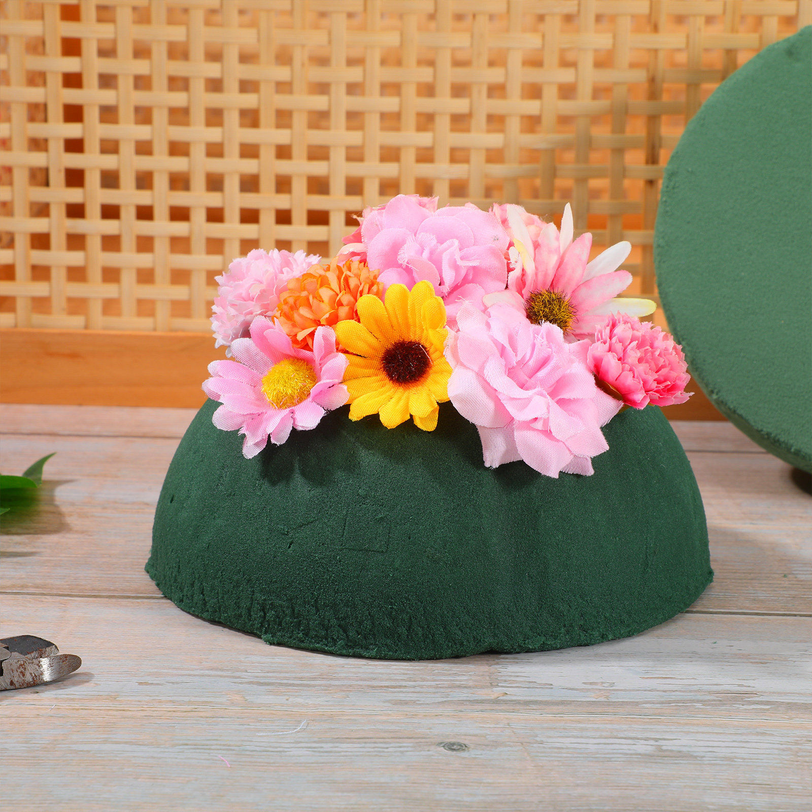 2Pcs Green Floral Foam Half Ba - Wedding Arch Flower ulasan dan harga