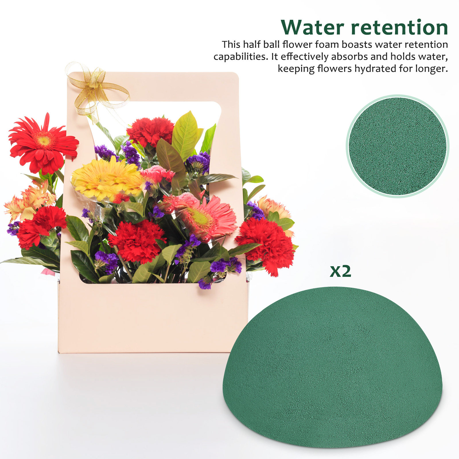 2Pcs Green Floral Foam Half Ba - Wedding Arch Flower ulasan dan harga