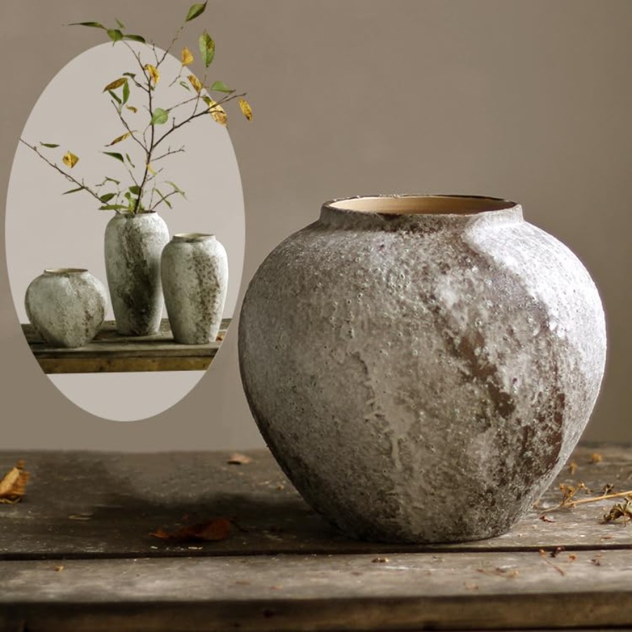 Rustic Ceramic Tall Floor Vase - Centerpiece Vase Tall ulasan dan harga