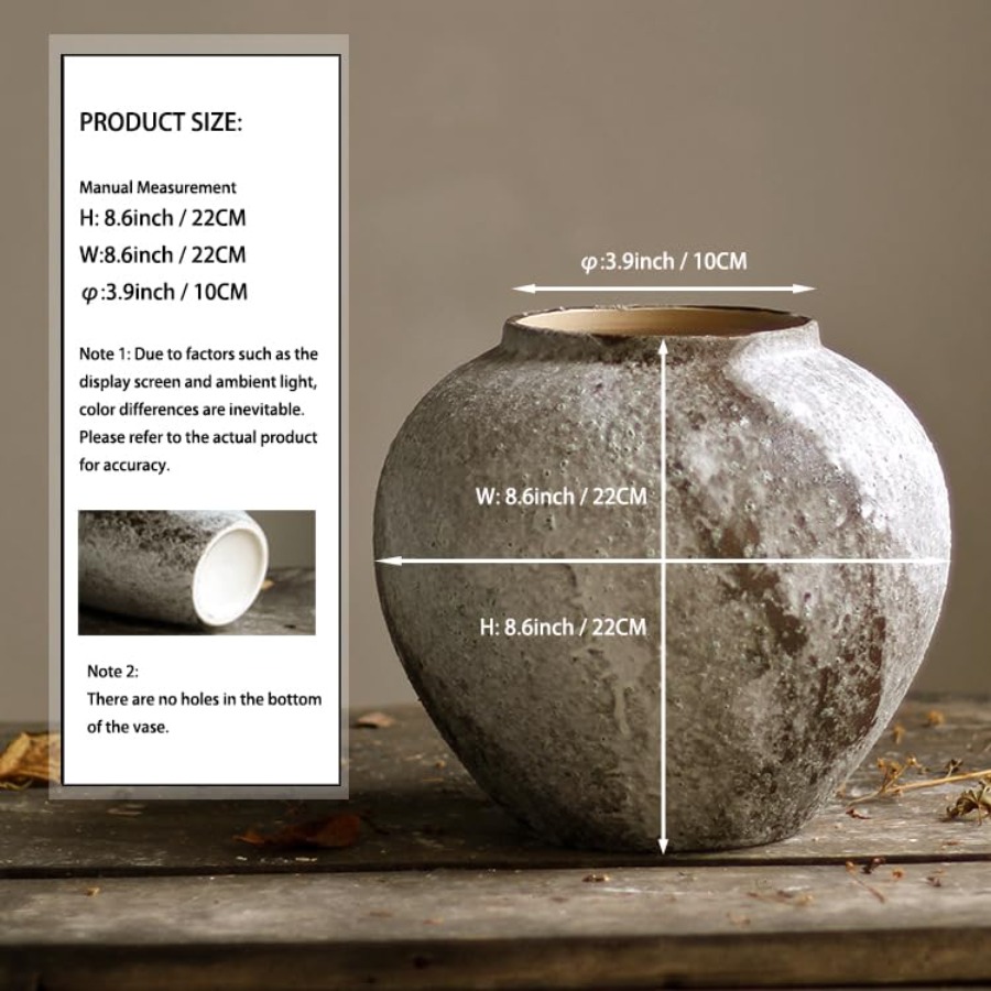 Rustic Ceramic Tall Floor Vase - Centerpiece Vase Tall ulasan dan harga