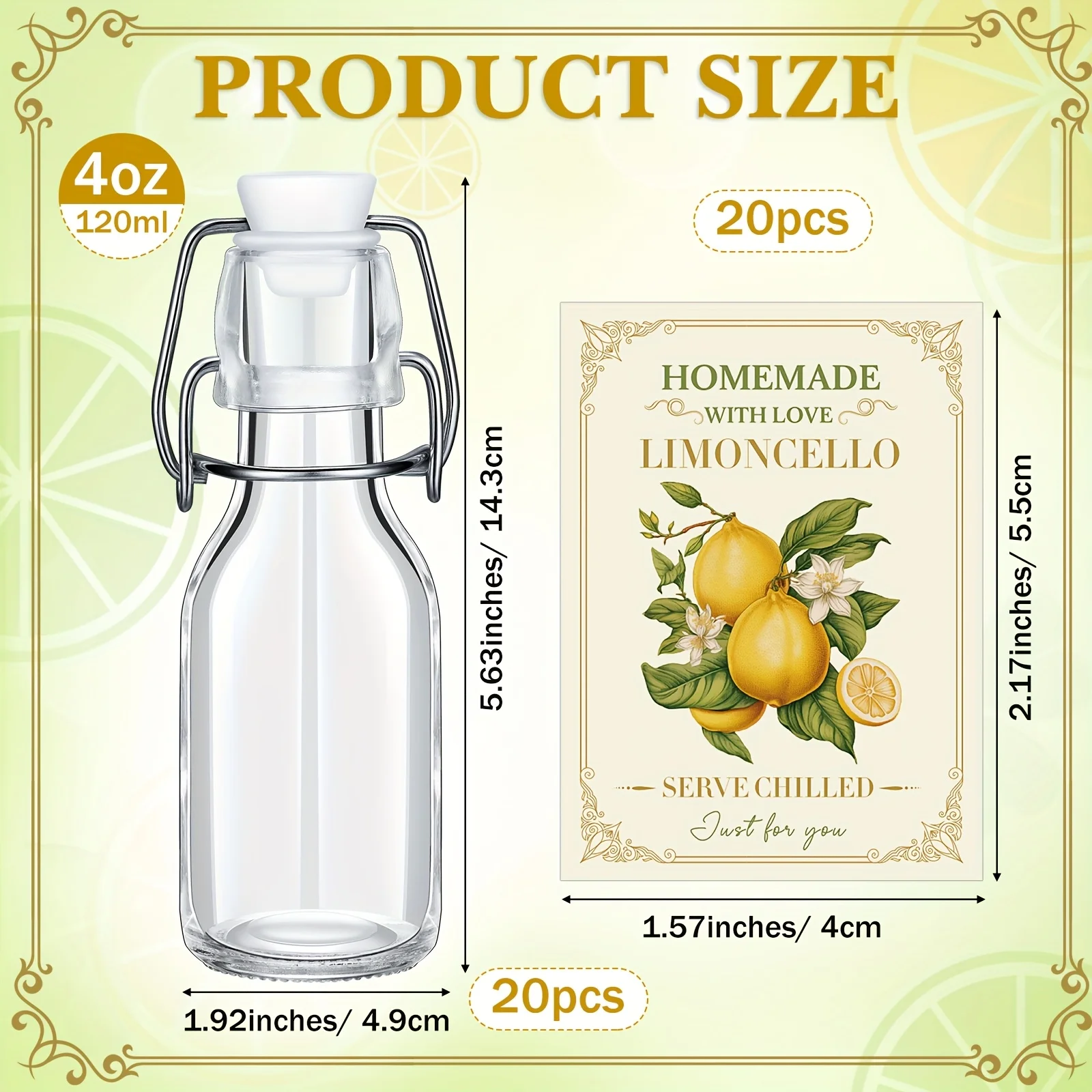 20 Sets (Bottles & Lids) 4oz C - Wedding Party Supply ulasan dan harga