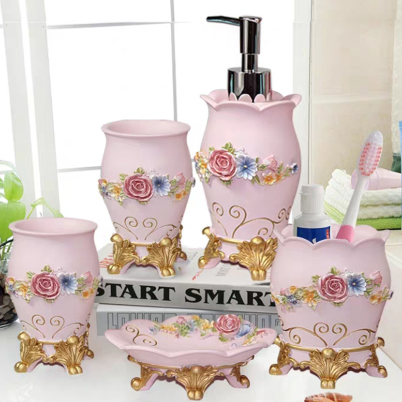 5pcs Fashion Bathroom Supplies - Wedding Bathroom Supply Kit ulasan dan harga