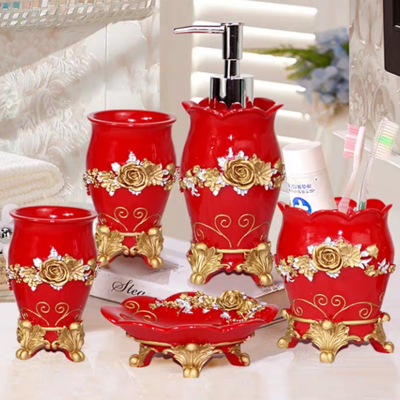 5pcs Fashion Bathroom Supplies - Wedding Bathroom Supply Kit ulasan dan harga