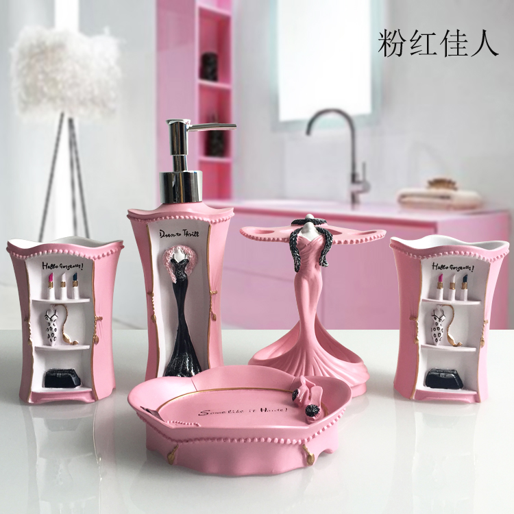 5pcs Fashion Bathroom Supplies - Wedding Bathroom Supply Kit ulasan dan harga