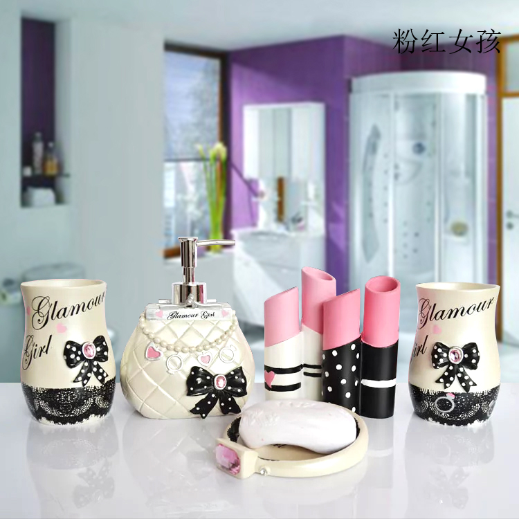5pcs Fashion Bathroom Supplies - Wedding Bathroom Supply Kit ulasan dan harga