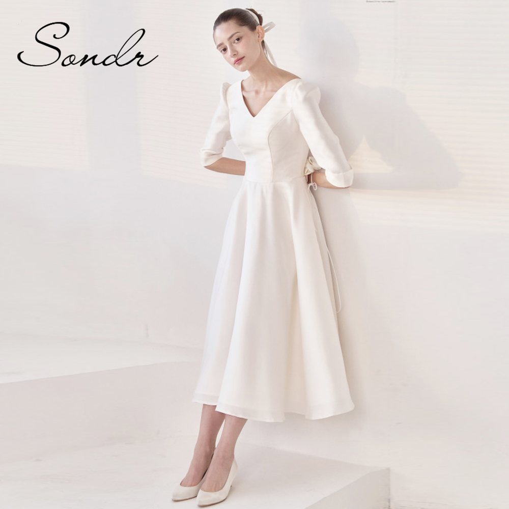 Sondr V-Neck Satin Half Sleeve - Wedding Qq ulasan dan harga